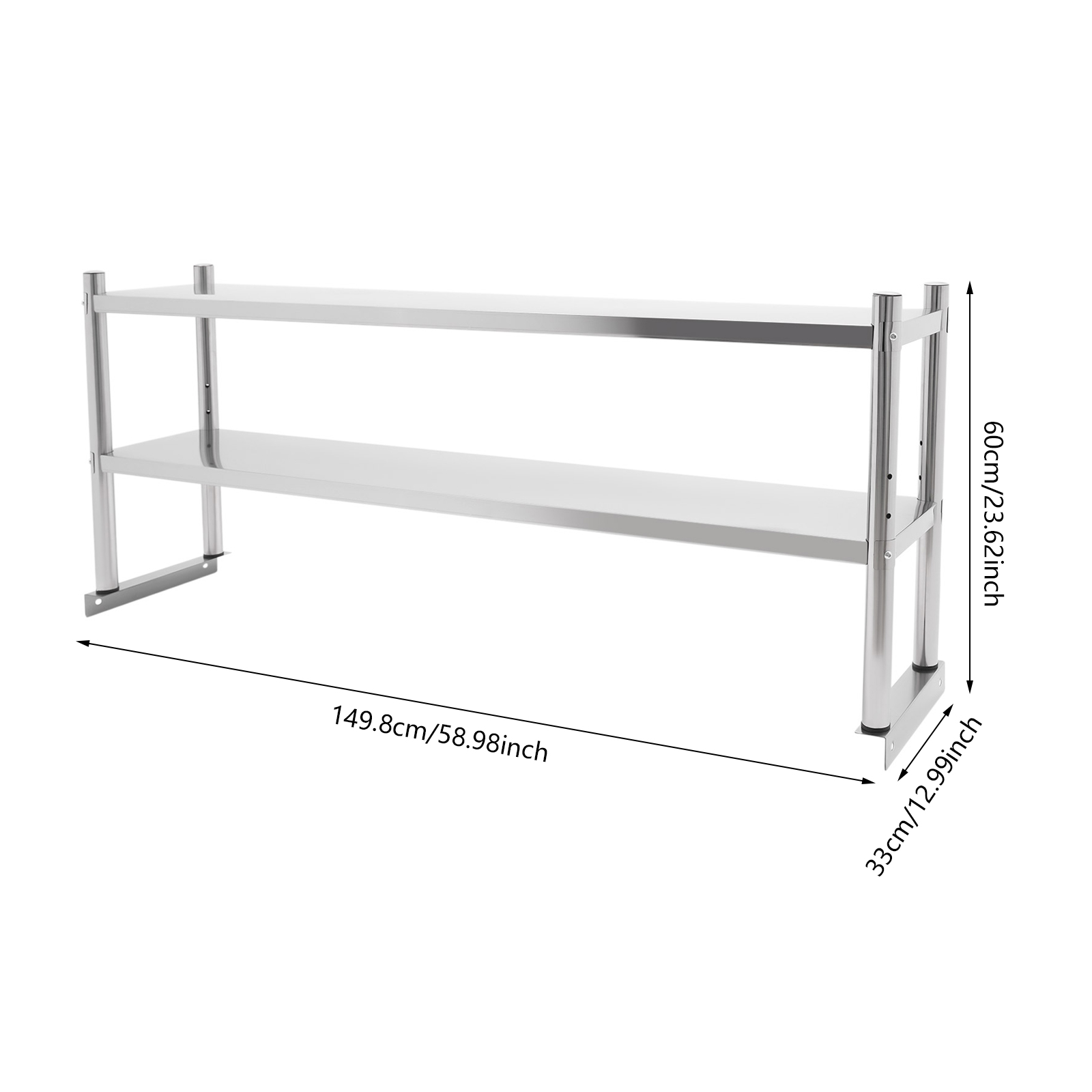 Home Gym Organization - 스테인리스 스틸 선반, 2단 조절식 선반,