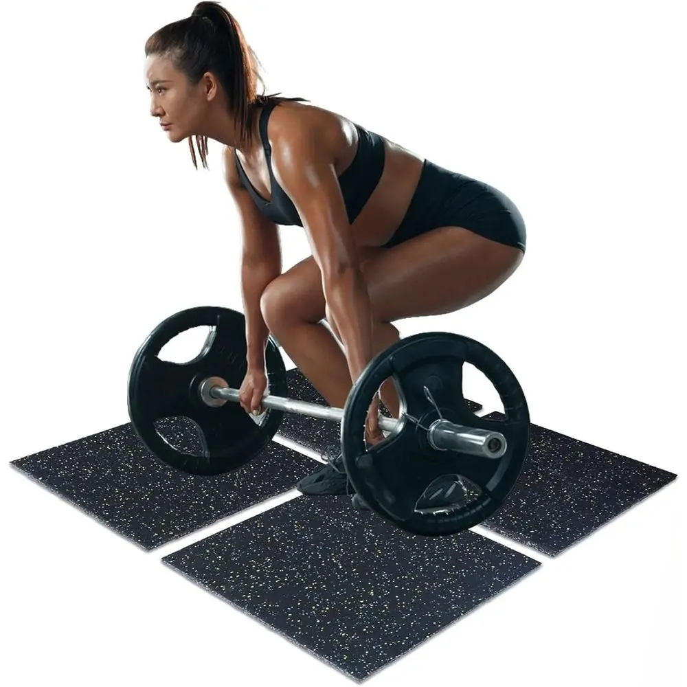 Home Gym Rubber Flooring - 40x40인치 인터로킹 바닥 타일 - 체육관