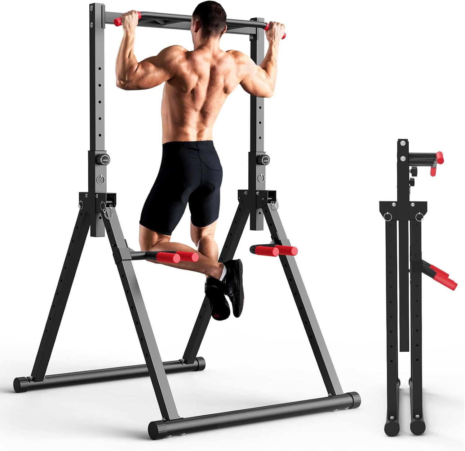 Home Gym Workout Equipment - 접이식 파워 타워 딥스테이션, 프리 스탠딩