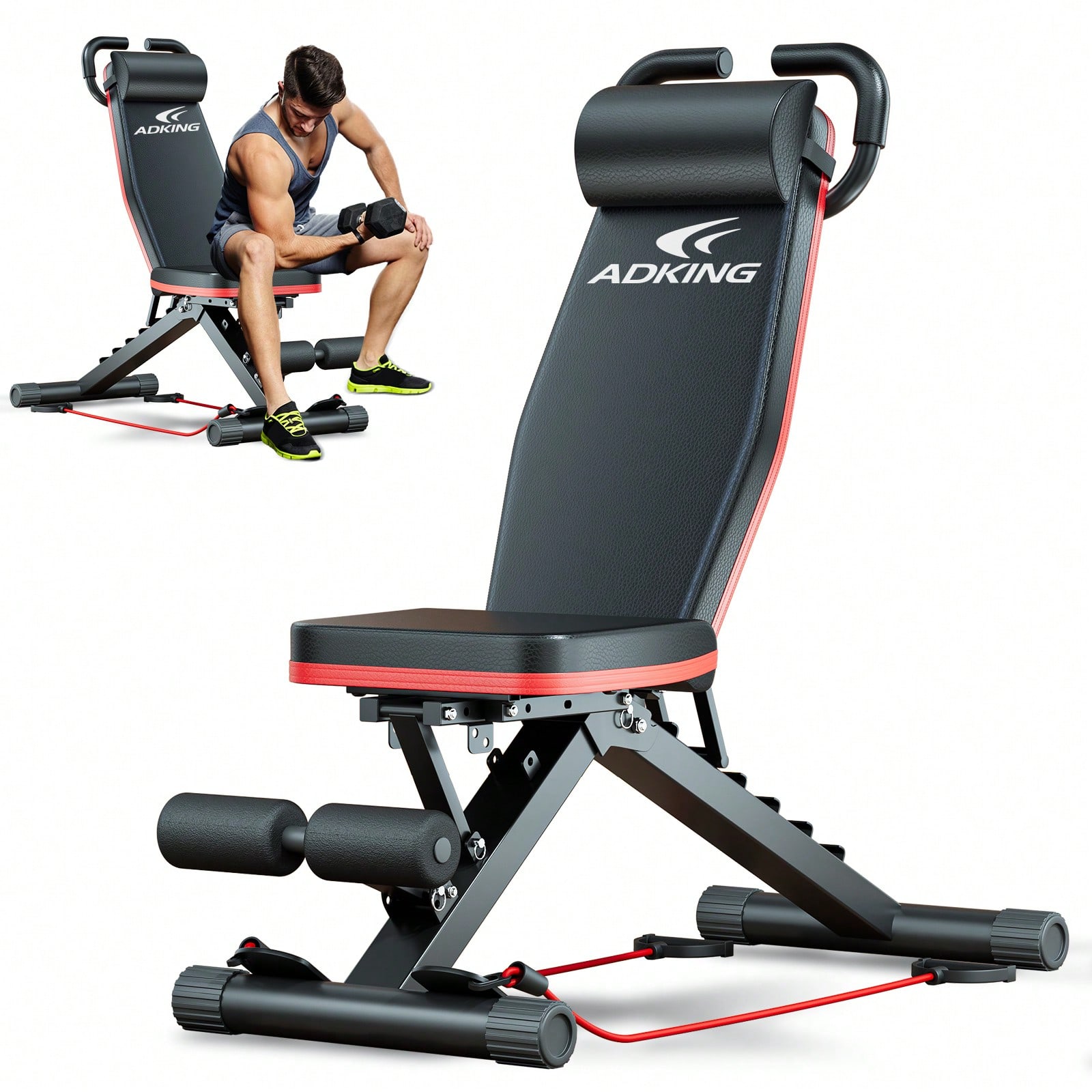 Home Gym Leg Press - 스탠다드 웨이트 벤치, 프리처 컬 패드와