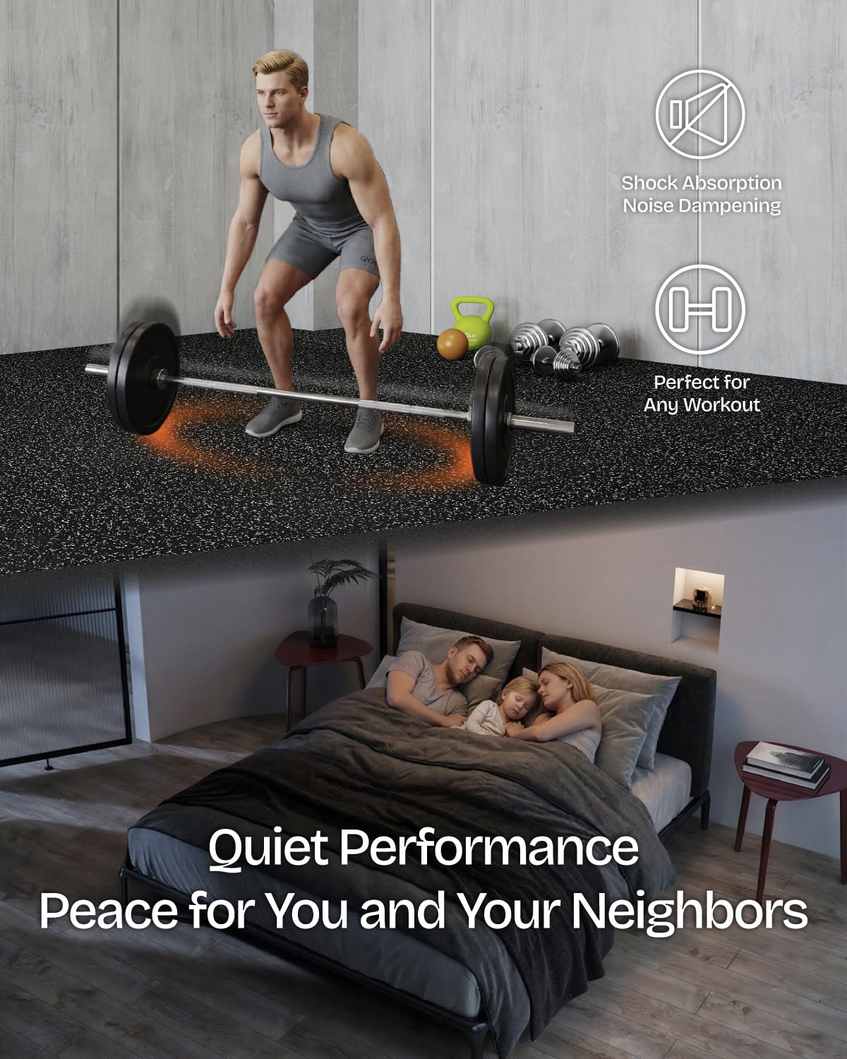0.6인치 두께 96 평방피트 짐 바닥재 세트, 24개 - Home Gym Rubber Flooring 리뷰 및 가격
