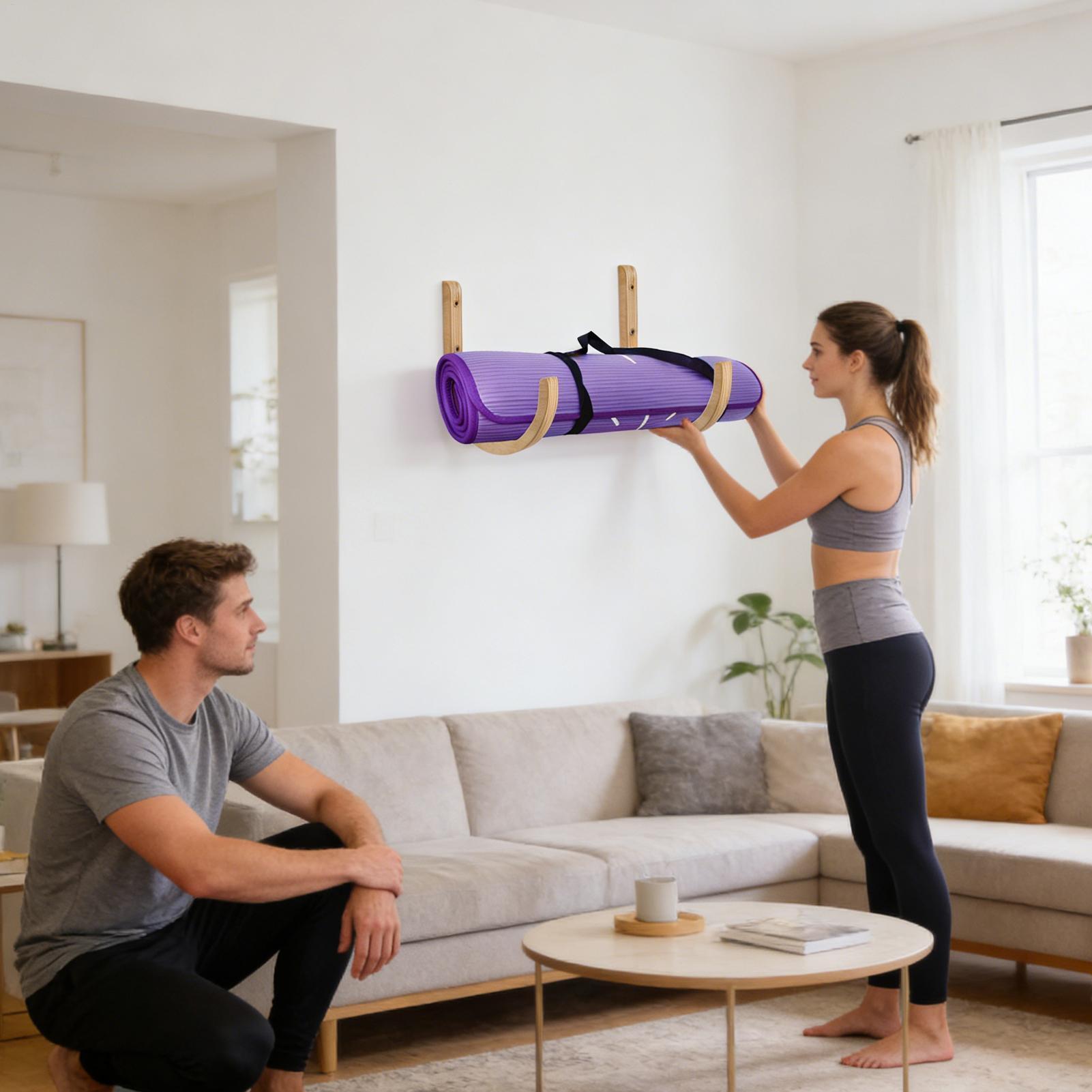 요가 매트 정리대 2개 나무 재질 나사 포함 요가 매트 - Home Gym Yoga Storage 리뷰 및 가격