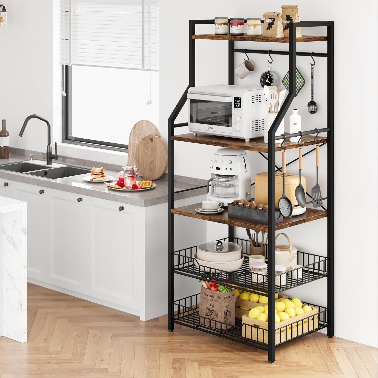 5단 주방 베이커스 랙, 전자레인지 스탠드, 커피 바  - Home Gym Organization 리뷰 및 가격