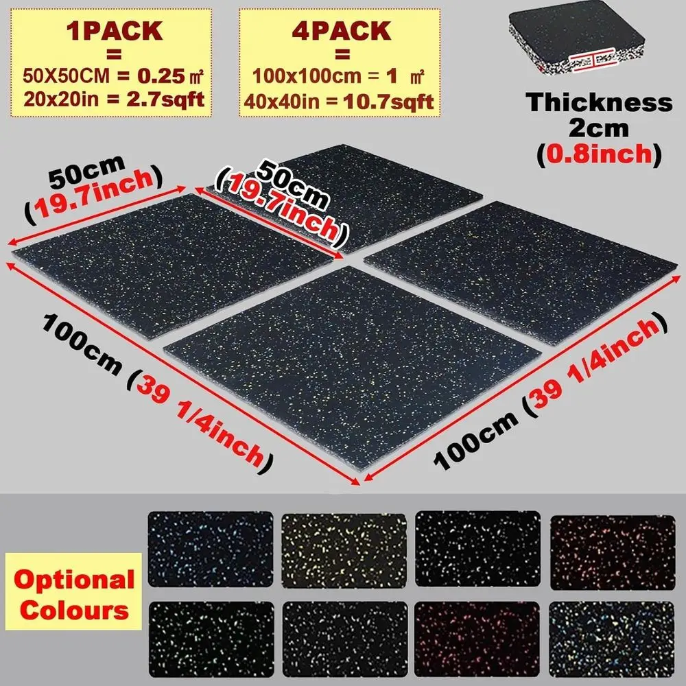 40x40인치 인터로킹 바닥 타일 - 체육관 충격 방지 - Home Gym Rubber Flooring 리뷰 및 가격