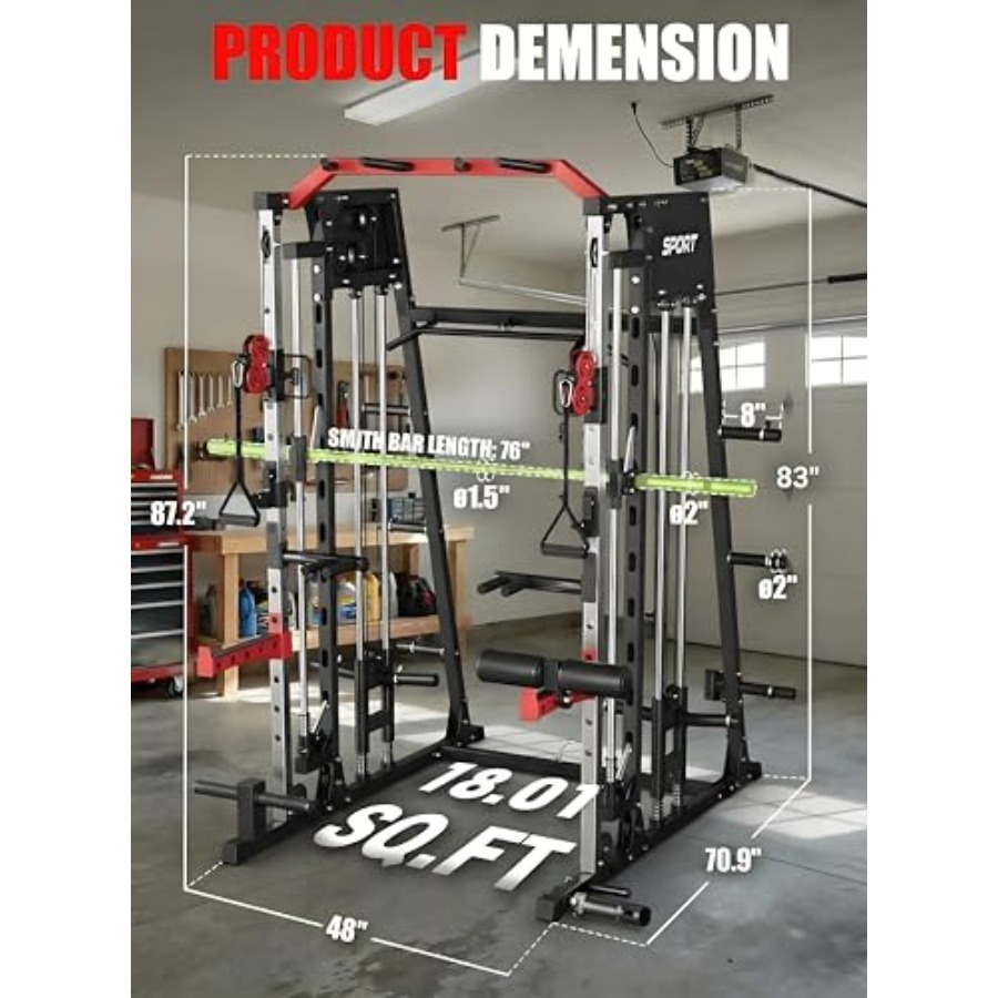 스미스 머신 홈짐 올인원 파워 케이지 2200LBS 운 - Home Gym Workout Equipment 리뷰 및 가격