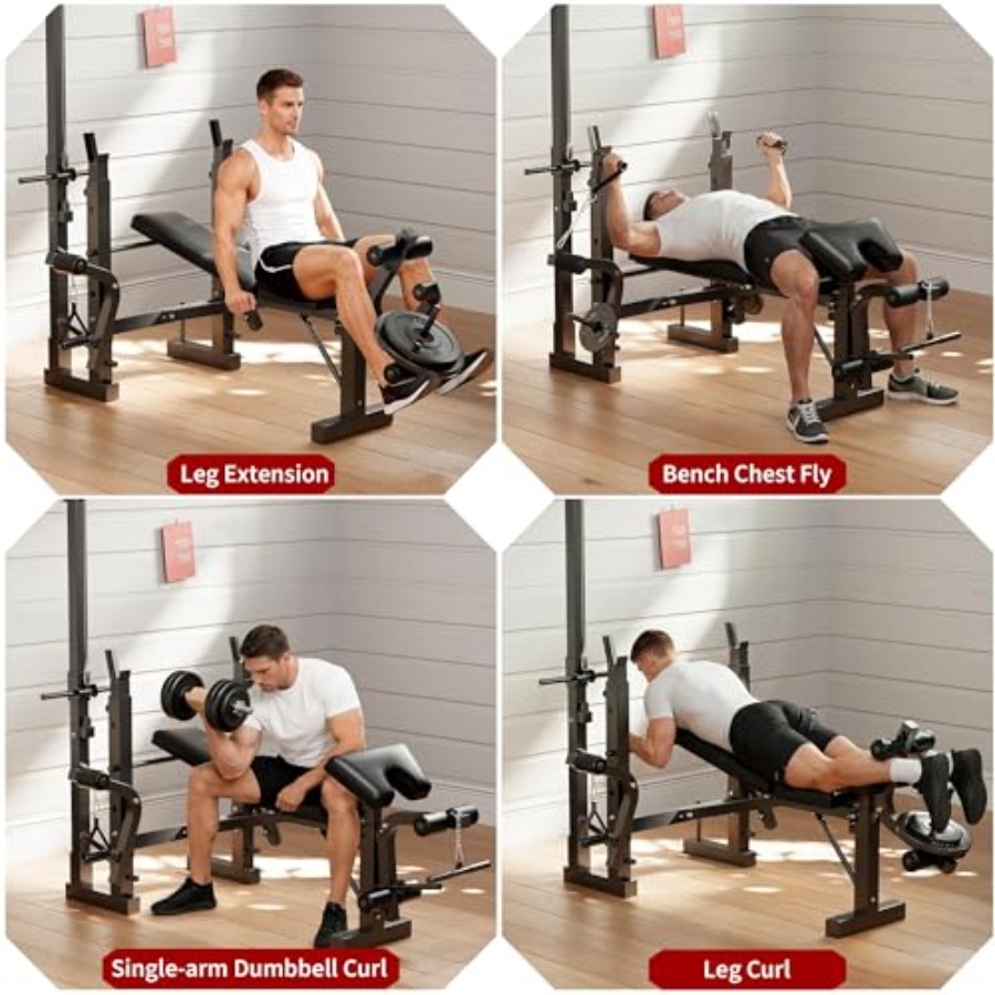 홈짐 웨이트 벤치 세트: 스틸 프레임 블랙 다기능 벤치 - Home Gym Leg Press 리뷰 및 가격